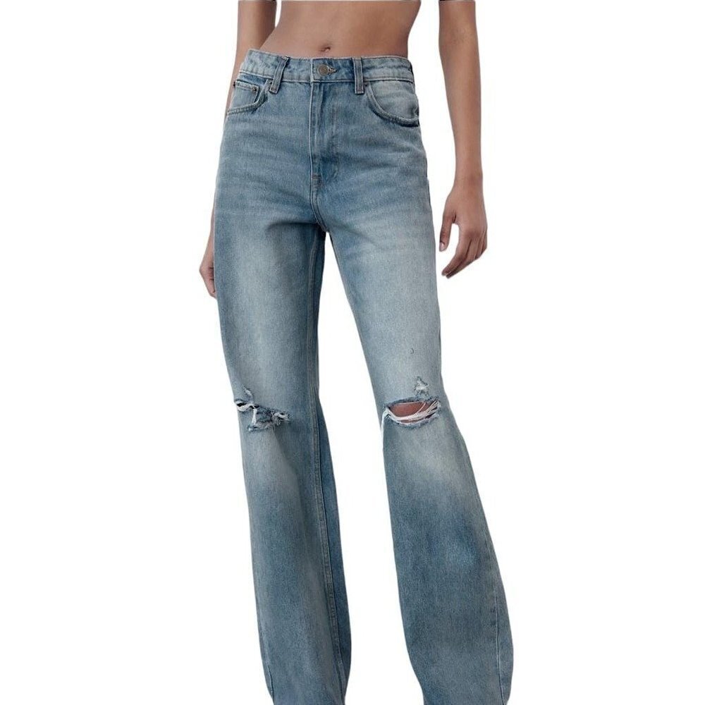 ZARA ZW HIGH-WAISTED WIDE LEG JEANS LIGHT BLUE SIZE 36 | 7223/040 - Picture 2 of 11